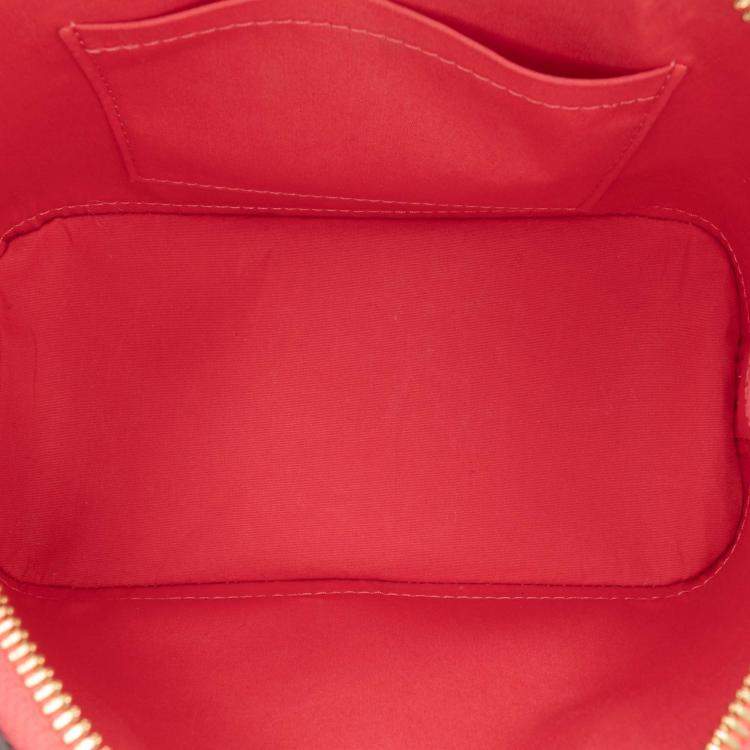 Pre Owned Louis Vuitton Red Monogram Vernis Alma BB