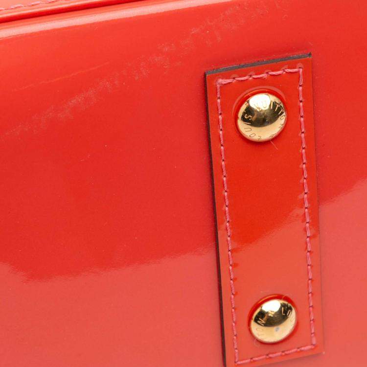 Pre Owned Louis Vuitton Red Monogram Vernis Alma BB