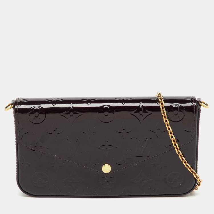 Pre Owned Louis Vuitton Amarante Monogram Vernis Felicie Pochette Bag