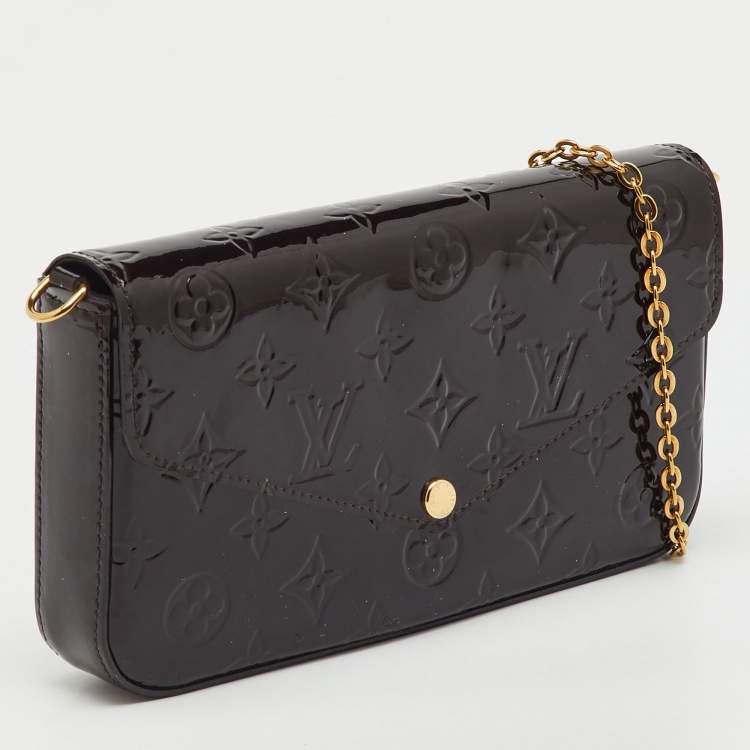 Pre Owned Louis Vuitton Amarante Monogram Vernis Felicie Pochette Bag