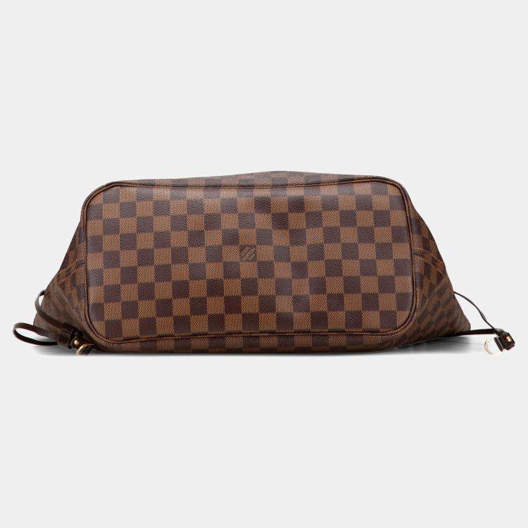 Pre Owned Louis Vuitton Brown Damier Ebene Neverfull MM
