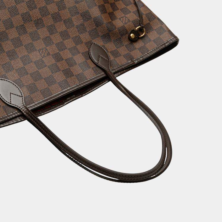 Pre Owned Louis Vuitton Brown Damier Ebene Neverfull MM