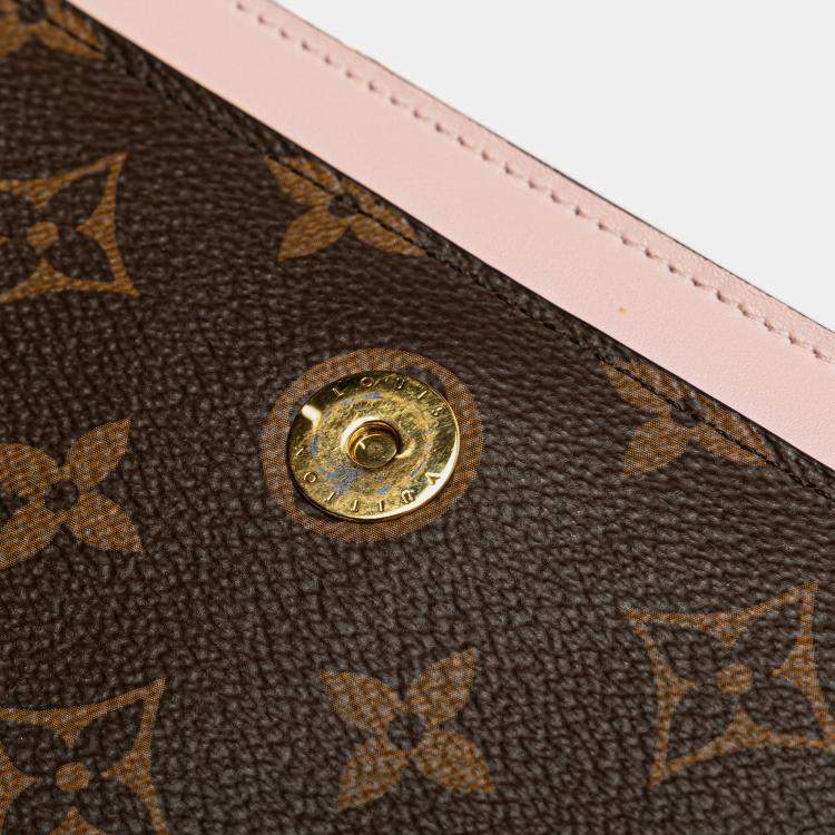 Pre Owned Louis Vuitton Brown Monogram Flore Wallet On Chain