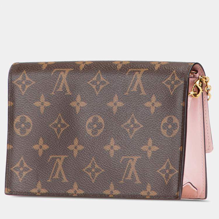 Pre Owned Louis Vuitton Brown Monogram Flore Wallet On Chain