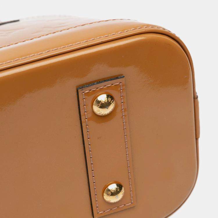 Pre Owned Louis Vuitton Brown Monogram Vernis Alma BB