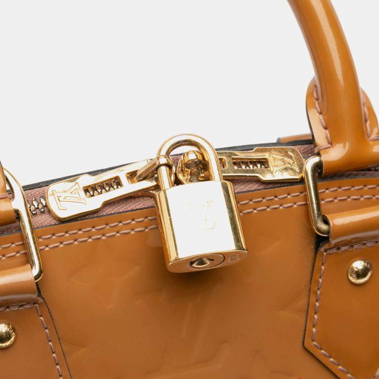 Pre Owned Louis Vuitton Brown Monogram Vernis Alma BB