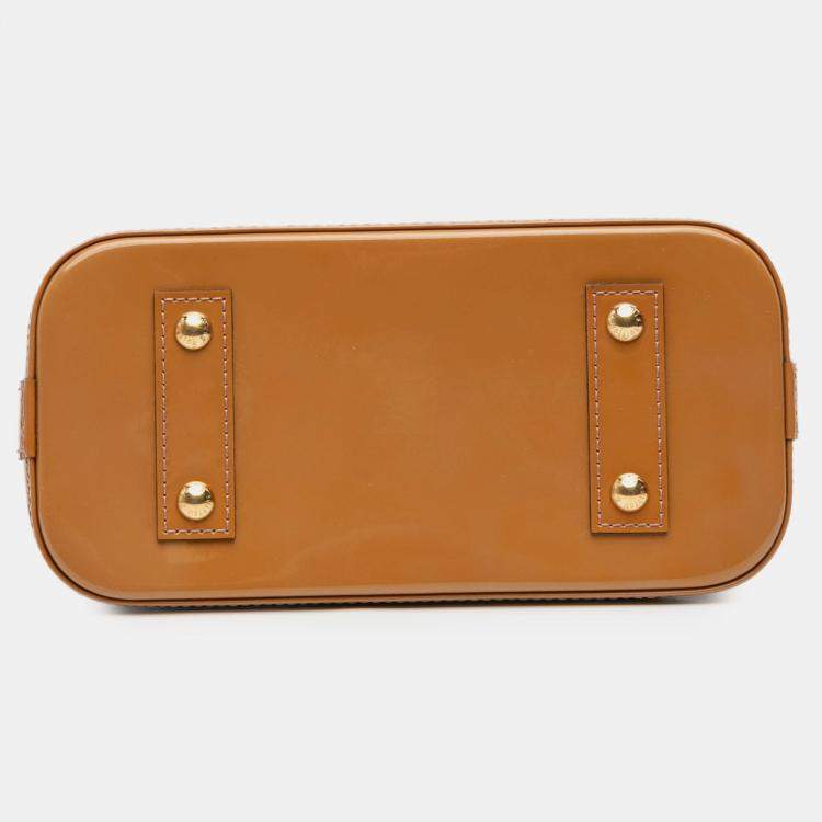 Pre Owned Louis Vuitton Brown Monogram Vernis Alma BB