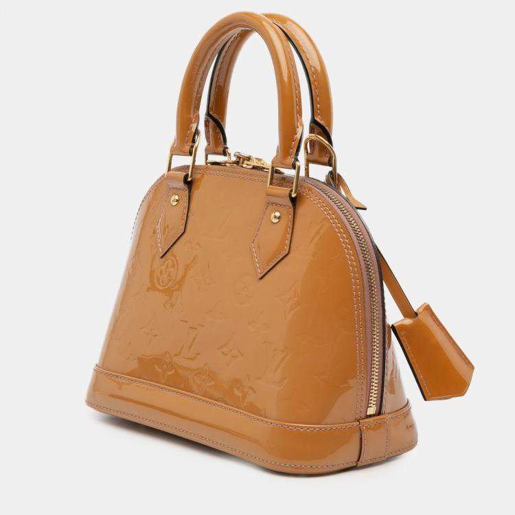 Pre Owned Louis Vuitton Brown Monogram Vernis Alma BB