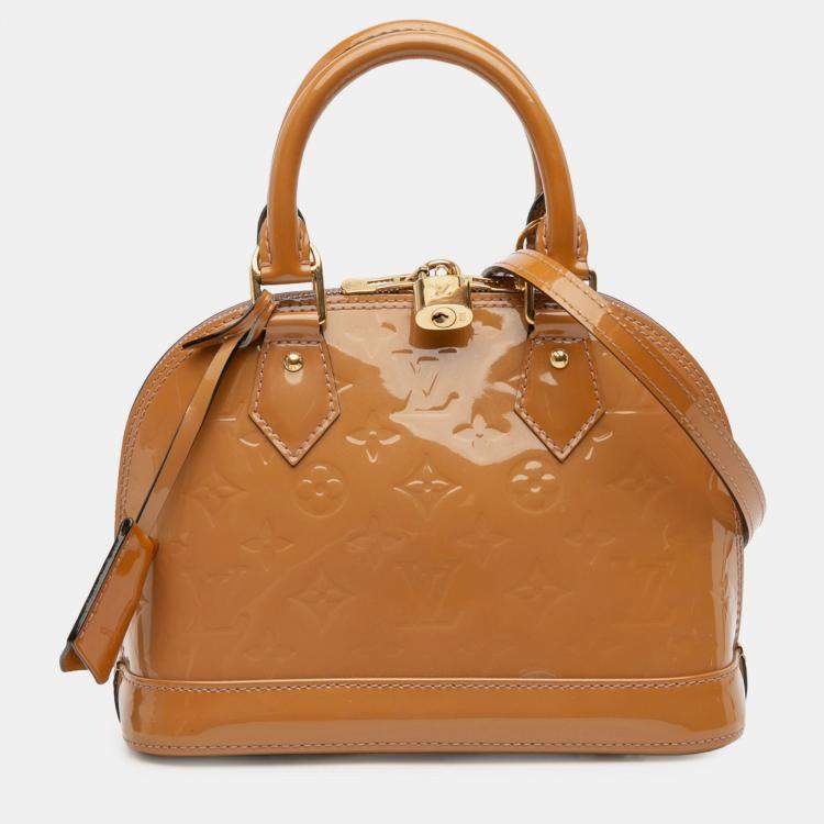 Pre Owned Louis Vuitton Brown Monogram Vernis Alma BB