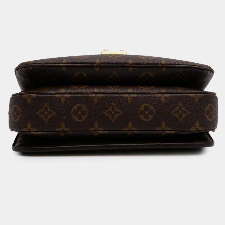 Pre Owned Louis Vuitton Brown Monogram Pochette Metis