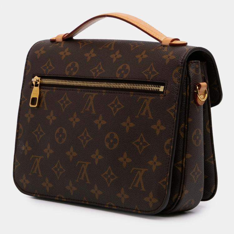 Pre Owned Louis Vuitton Brown Monogram Pochette Metis