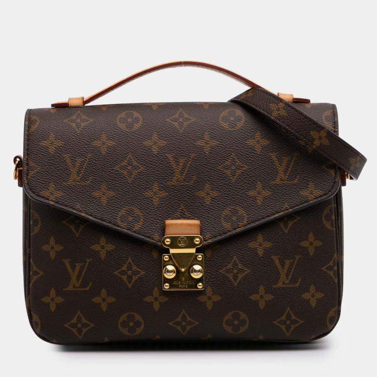 Pre Owned Louis Vuitton Brown Monogram Pochette Metis