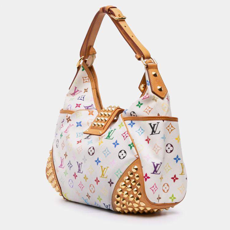 Pre Owned Louis Vuitton White Monogram Multicolore Chrissie MM