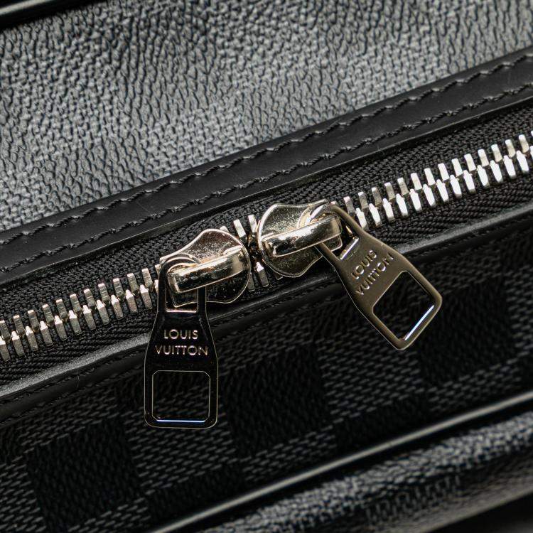 Pre Owned Louis Vuitton Black Damier Graphite Sac Leoh