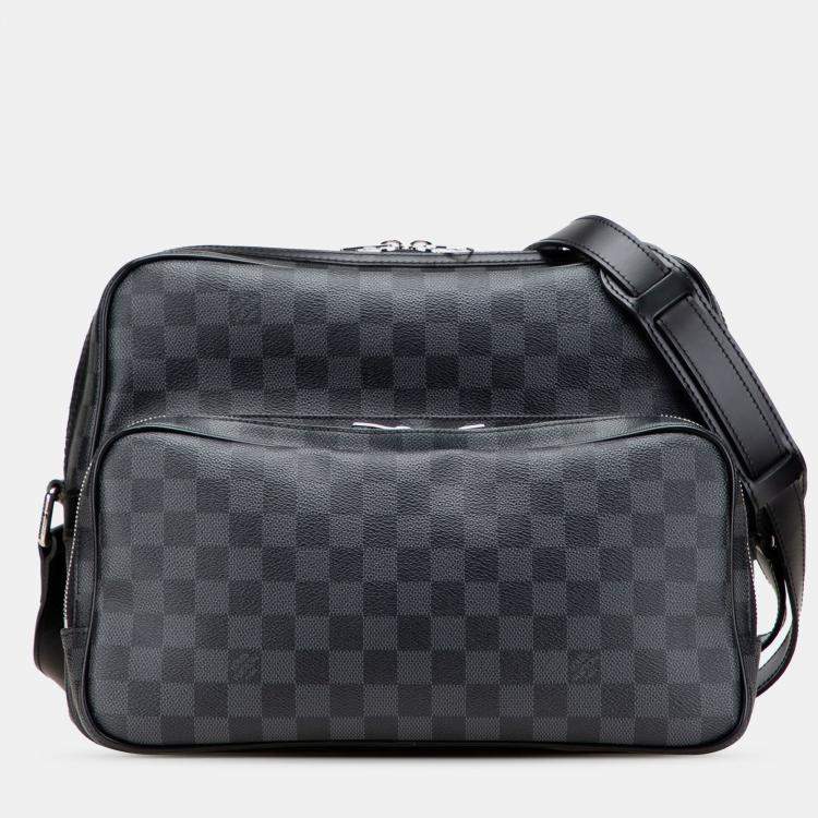 Pre Owned Louis Vuitton Black Damier Graphite Sac Leoh