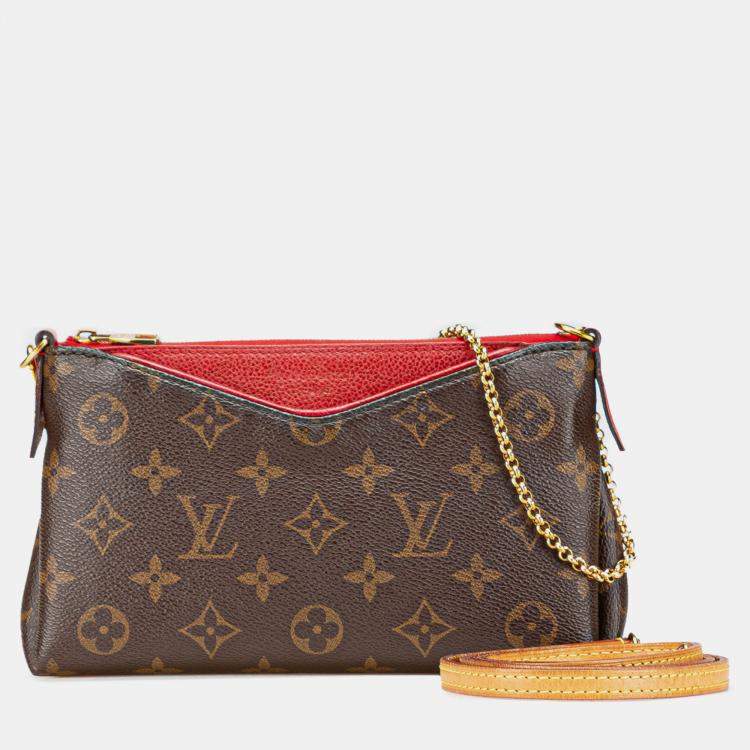 Pre Owned Louis Vuitton Brown Monogram Pallas Clutch