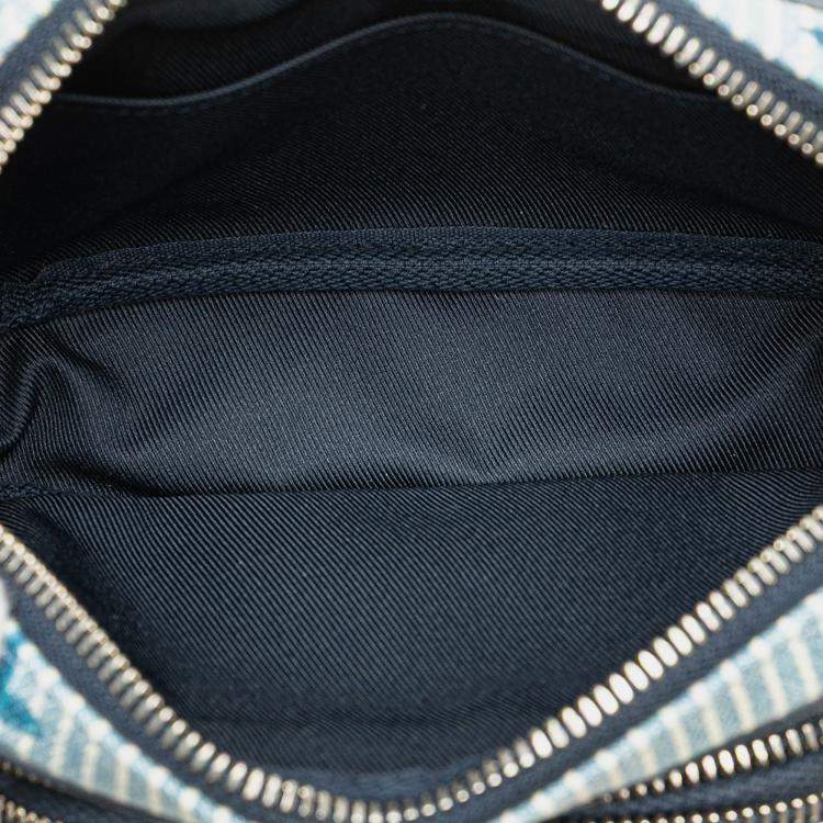 Pre Owned Louis Vuitton Blue Monogram Denim Watercolor Hickory Stripes Outdoor Pouch