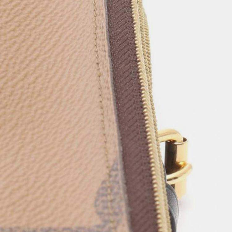 Pre Owned Louis Vuitton Brown Monogram Giant Reverse Double Zip Pochette
