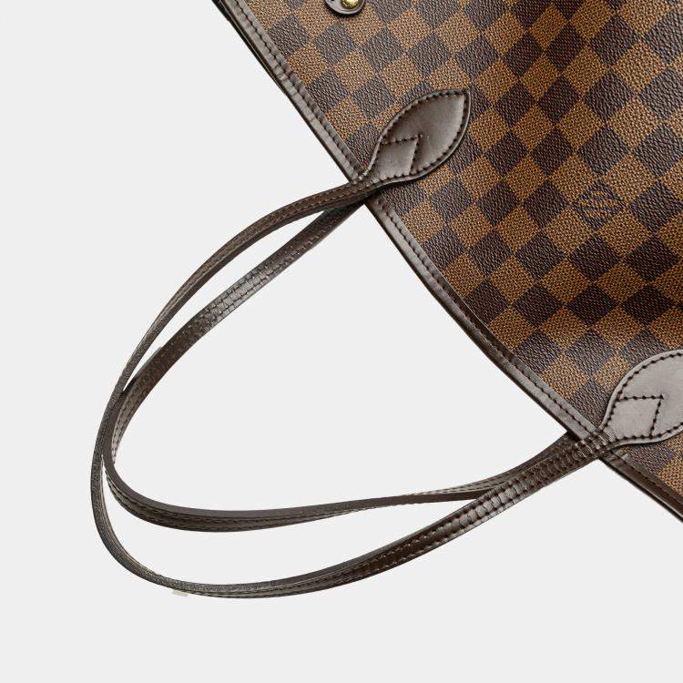Pre Owned Louis Vuitton Brown Damier Ebene Neverfull MM