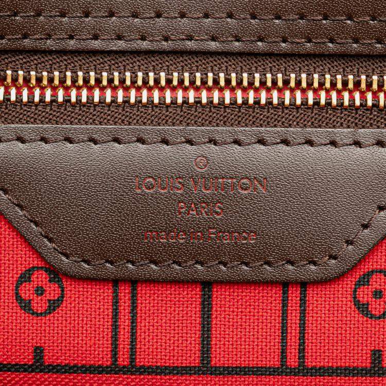 Pre Owned Louis Vuitton Brown Damier Ebene Neverfull MM