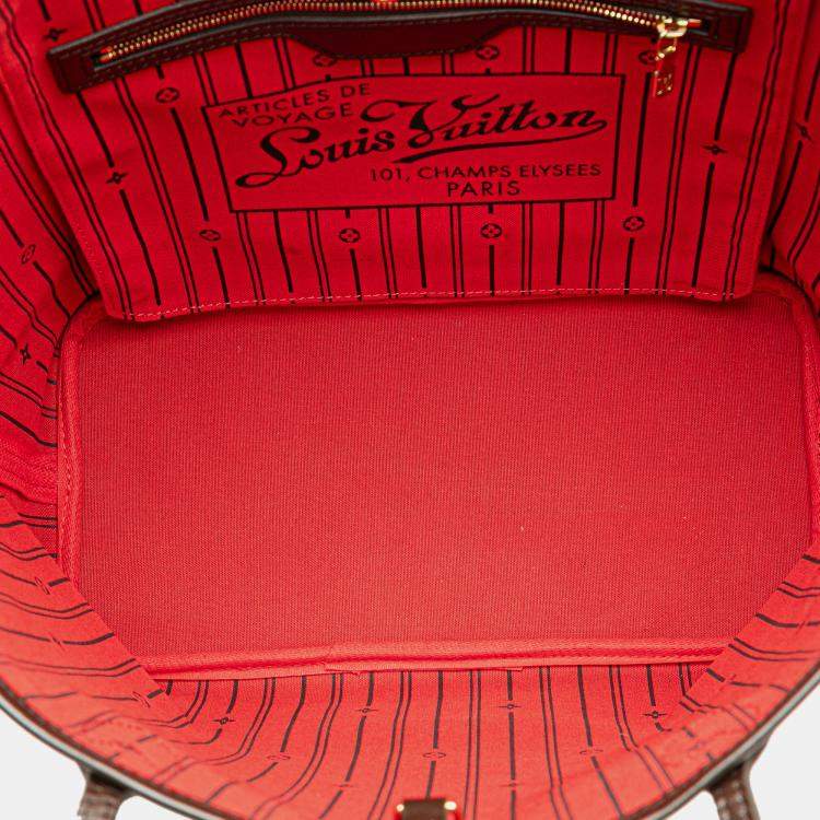 Pre Owned Louis Vuitton Brown Damier Ebene Neverfull MM