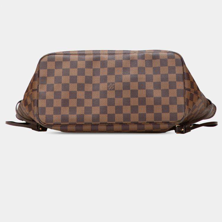 Pre Owned Louis Vuitton Brown Damier Ebene Neverfull MM