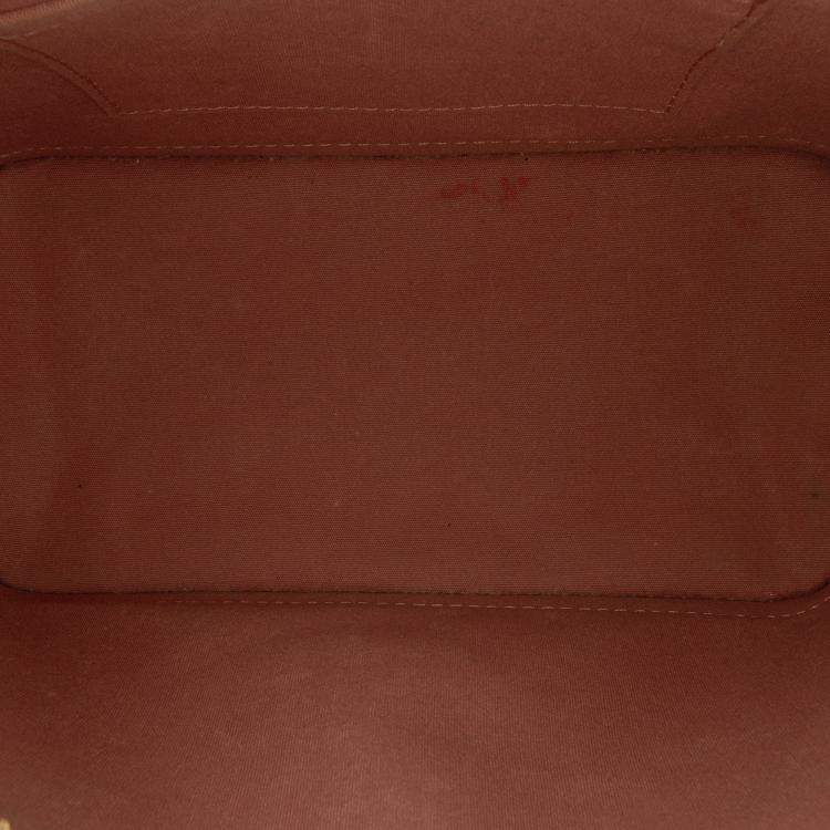 Pre Owned Louis Vuitton Brown Monogram Vernis Alma BB