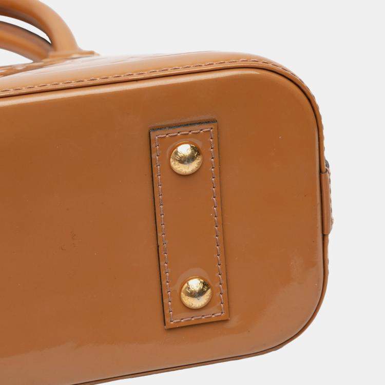 Pre Owned Louis Vuitton Brown Monogram Vernis Alma BB