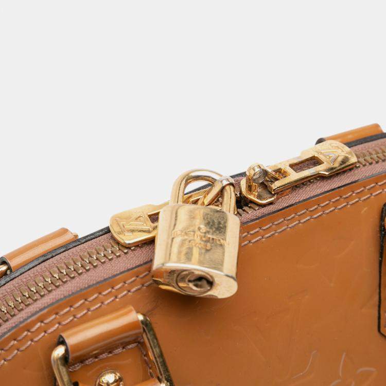 Pre Owned Louis Vuitton Brown Monogram Vernis Alma BB