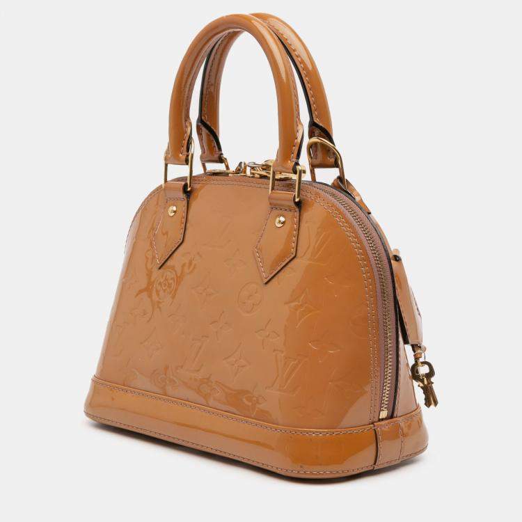 Pre Owned Louis Vuitton Brown Monogram Vernis Alma BB
