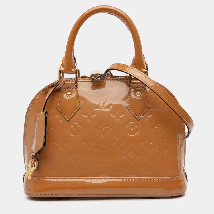 Pre Owned Louis Vuitton Brown Monogram Vernis Alma BB