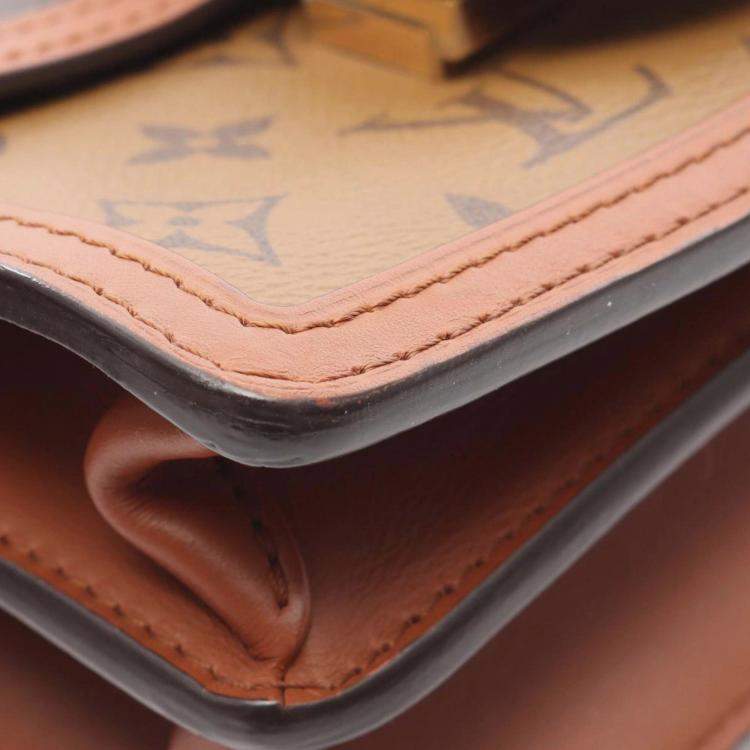 Pre Owned Louis Vuitton Brown Monogram Reverse Mini Dauphine