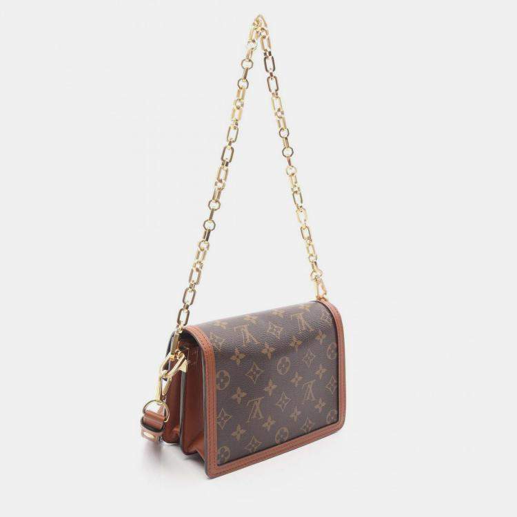 Pre Owned Louis Vuitton Brown Monogram Reverse Mini Dauphine