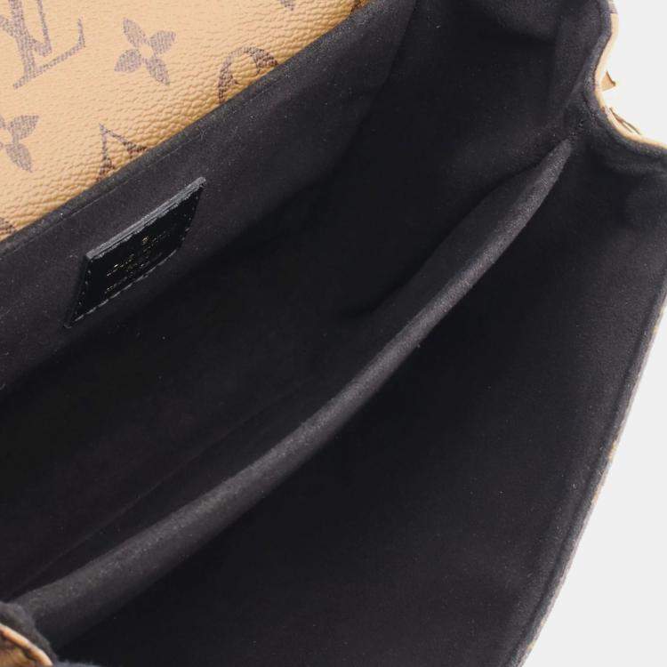 Pre Owned Louis Vuitton Brown Monogram Reverse Pochette Metis