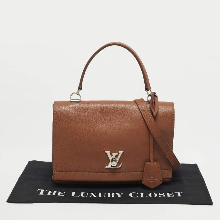 Pre Owned Louis Vuitton Brown Leather Lockme II Bag