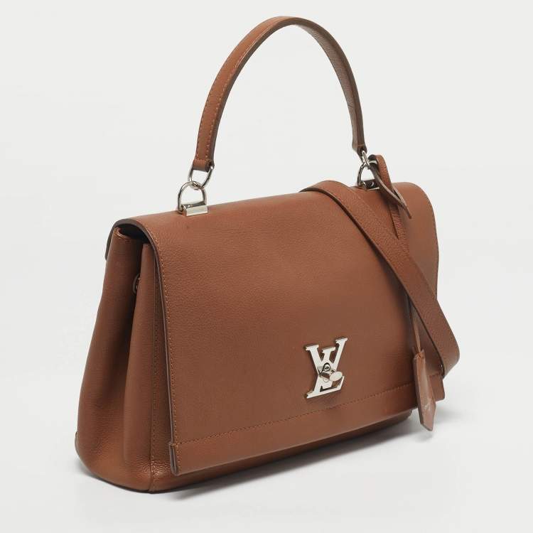 Pre Owned Louis Vuitton Brown Leather Lockme II Bag