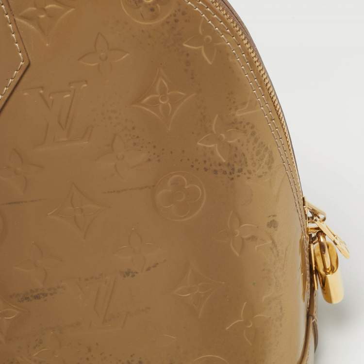 Pre Owned Louis Vuitton Beige Poudre Monogram Vernis Alma PM Bag