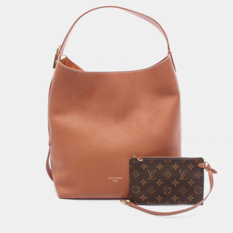Pre Owned Louis Vuitton Brown Grained Calfskin Low Key Hobo MM
