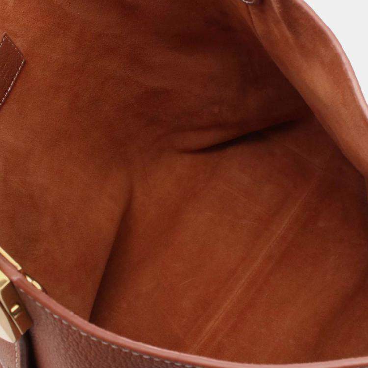 Pre Owned Louis Vuitton Brown Grained Calfskin Low Key Hobo MM