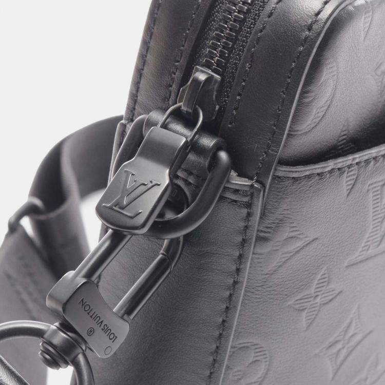 Pre Owned Louis Vuitton Black Monogram Shadow Duo Messenger