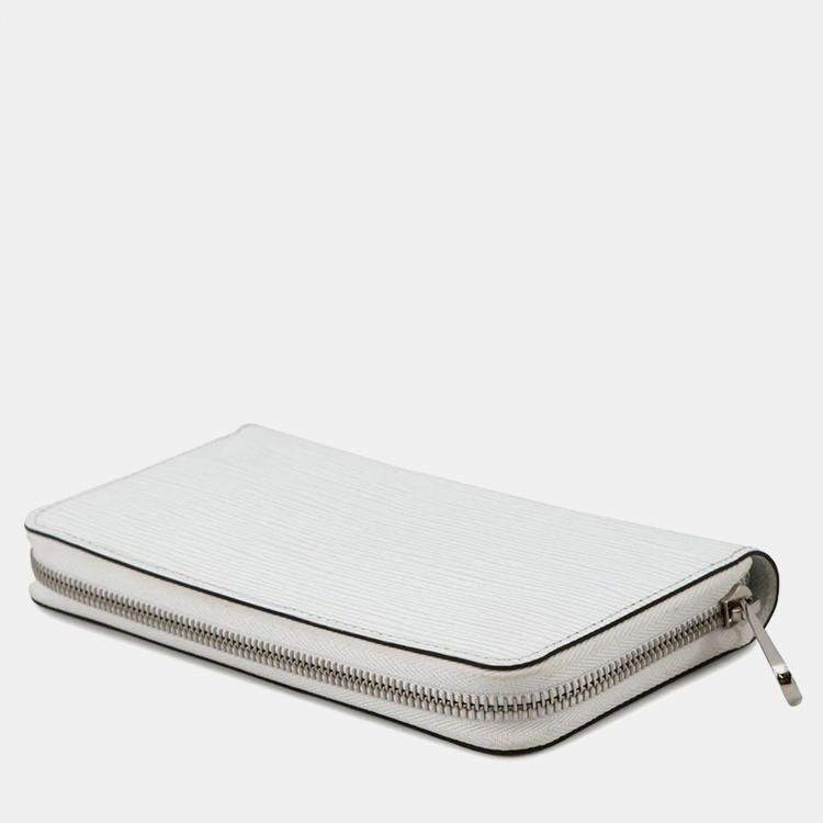 Pre Owned Louis Vuitton Zippy Wallet White Epi Leather