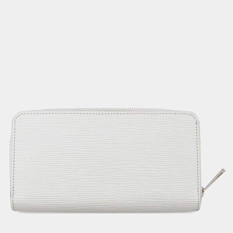 Pre Owned Louis Vuitton Zippy Wallet White Epi Leather