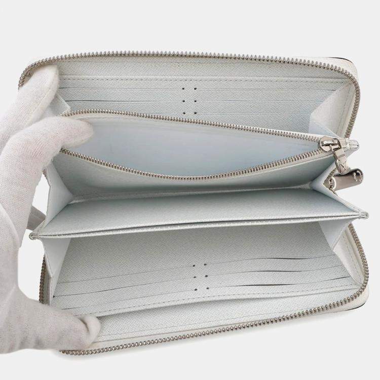 Pre Owned Louis Vuitton Zippy Wallet White Epi Leather
