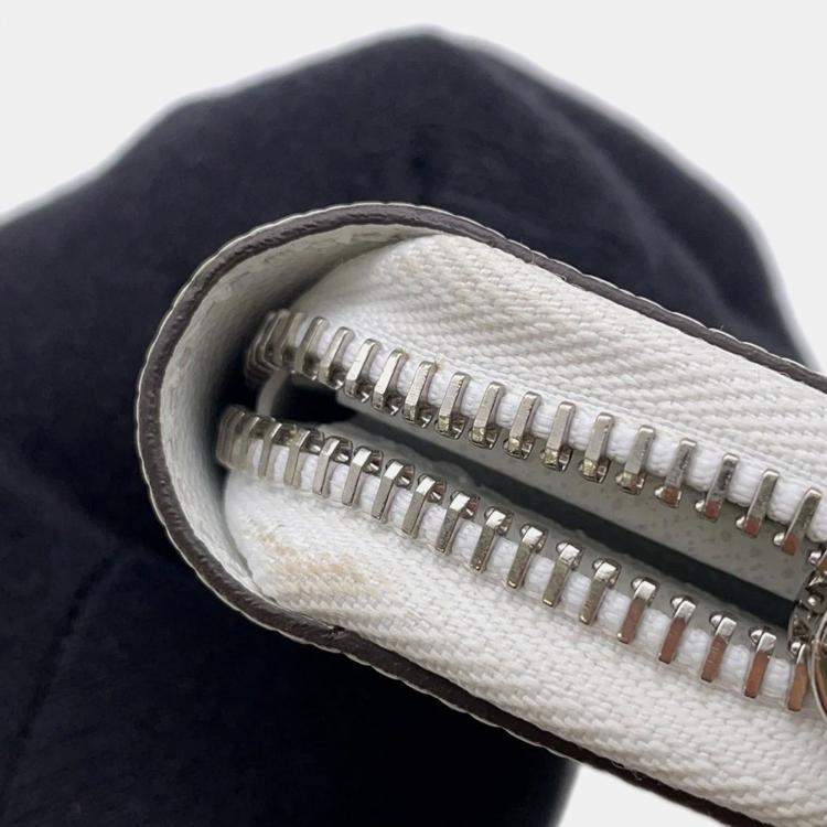 Pre Owned Louis Vuitton Zippy Wallet White Epi Leather