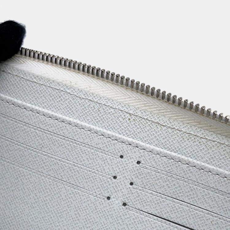 Pre Owned Louis Vuitton Zippy Wallet White Epi Leather