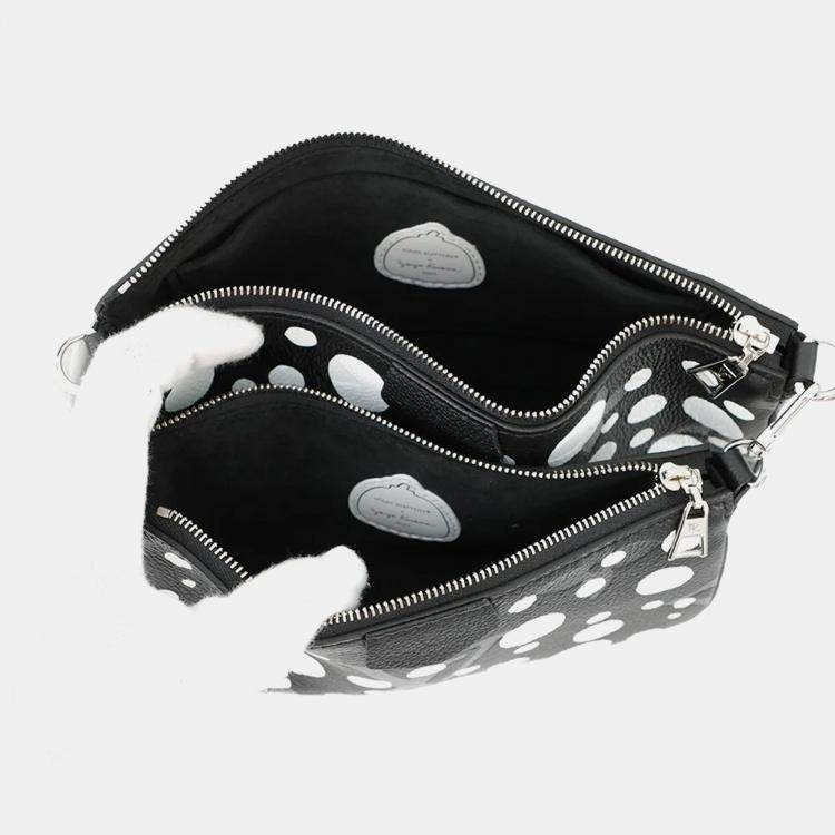 Pre Owned Louis Vuitton Lv X Yk Multi Pochette Accessoires Noir Monogram Empreinte Leather Infinity Dot