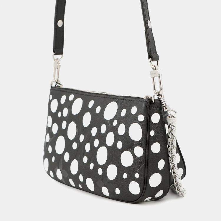 Pre Owned Louis Vuitton Lv X Yk Multi Pochette Accessoires Noir Monogram Empreinte Leather Infinity Dot