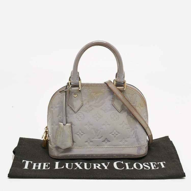 Pre Owned Louis Vuitton Lilac Monogram Vernis Alma BB Bag