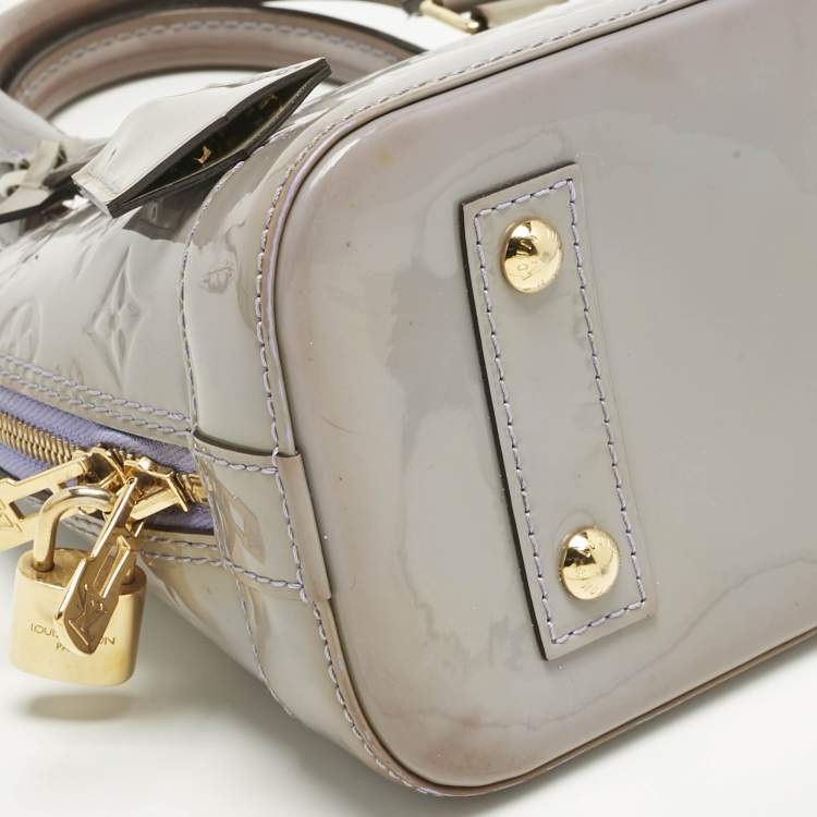 Pre Owned Louis Vuitton Lilac Monogram Vernis Alma BB Bag