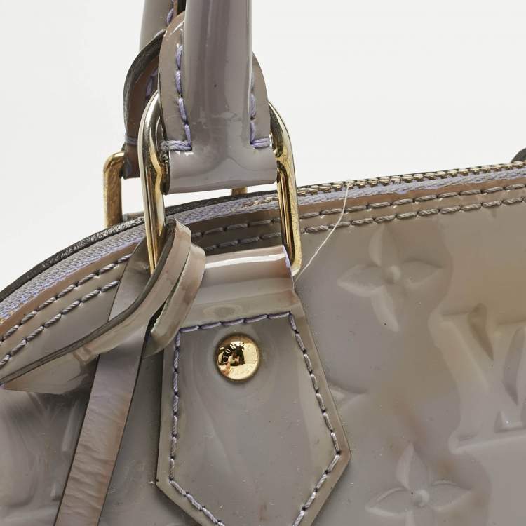 Pre Owned Louis Vuitton Lilac Monogram Vernis Alma BB Bag